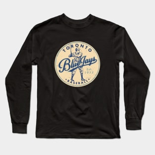 Vintage Toronto Blue Jays 3 by Buck Tee Originals Long Sleeve T-Shirt